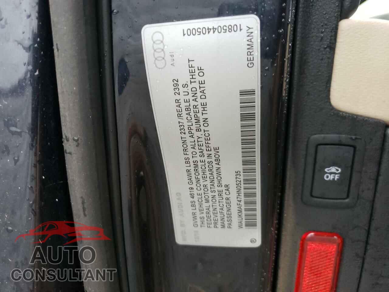 AUDI A4 2017 - WAUKMAF47HN052735