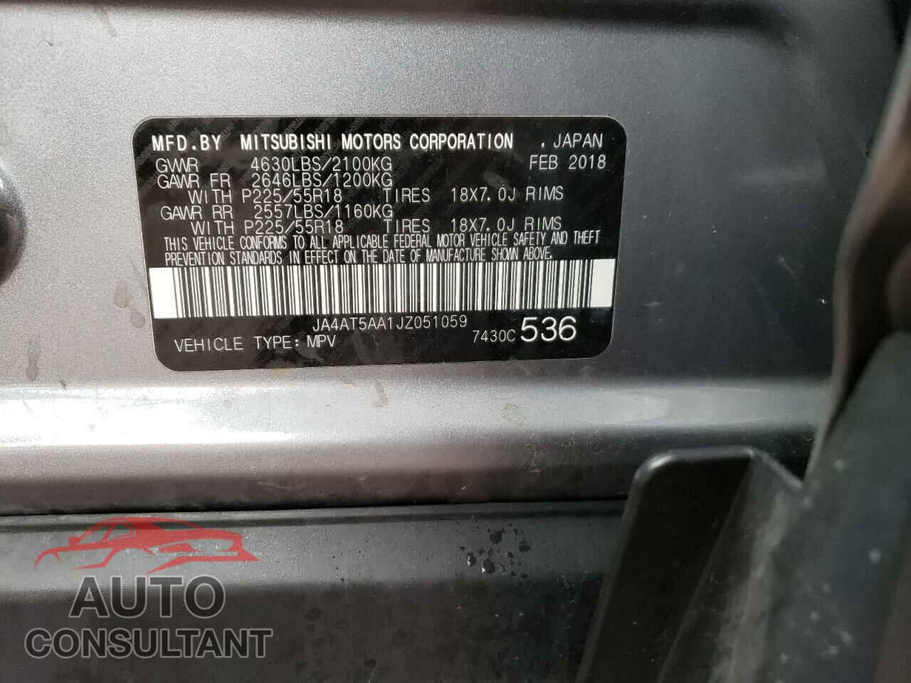 MITSUBISHI ECLIPSE 2018 - JA4AT5AA1JZ051059