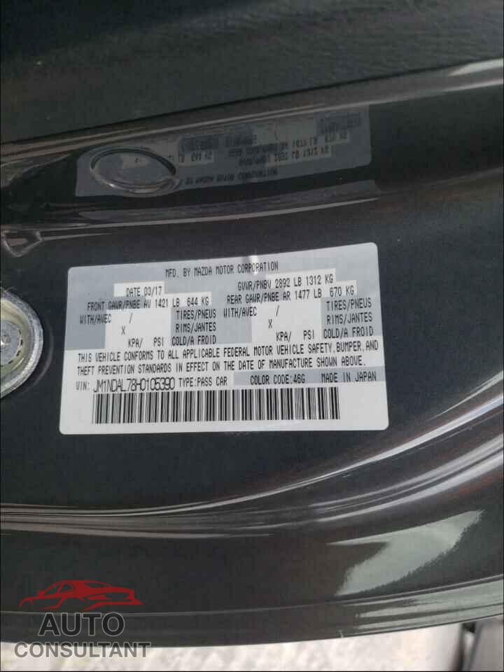 MAZDA MX5 2017 - JM1NDAL78H0105390