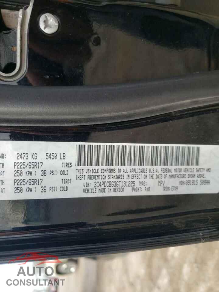 DODGE JOURNEY 2016 - 3C4PDCBG3GT131225
