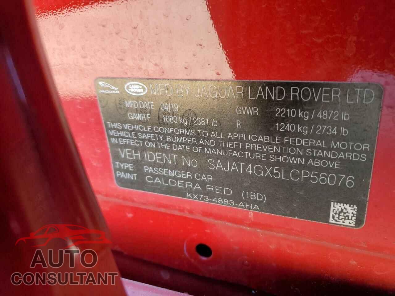 JAGUAR XE 2020 - SAJAT4GX5LCP56076
