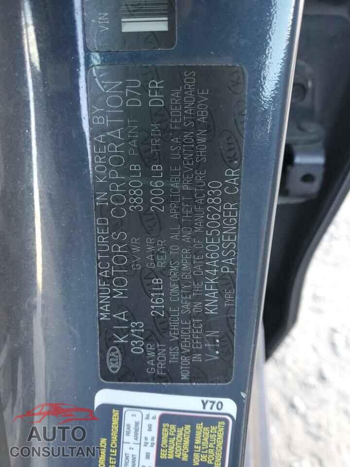 KIA FORTE 2014 - KNAFK4A60E5062830