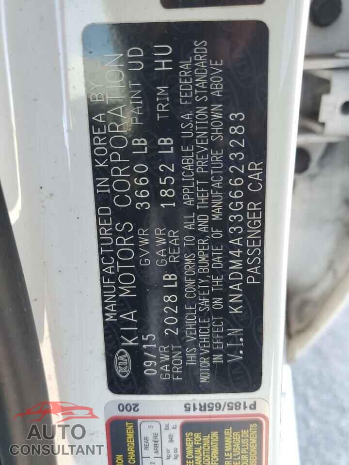 KIA RIO 2016 - KNADM4A33G6623283