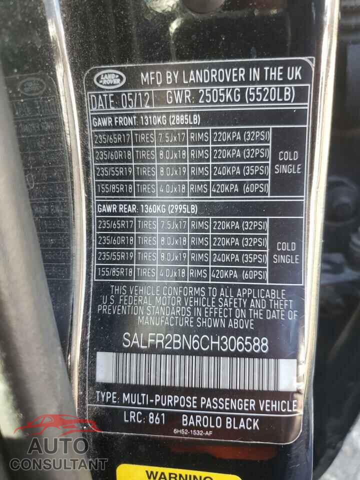 LAND ROVER LR2 2012 - SALFR2BN6CH306588