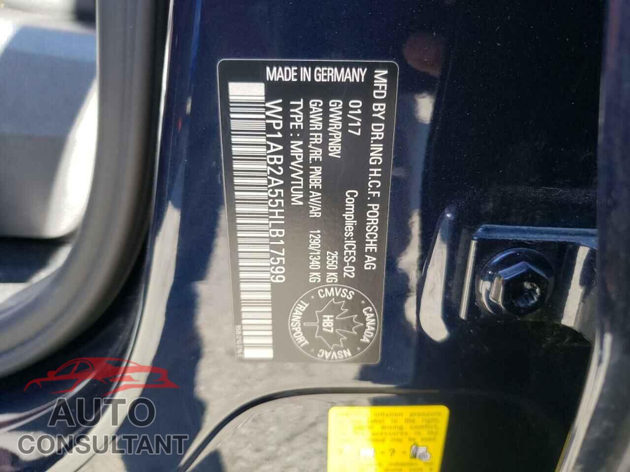PORSCHE MACAN 2017 - WP1AB2A55HLB17599