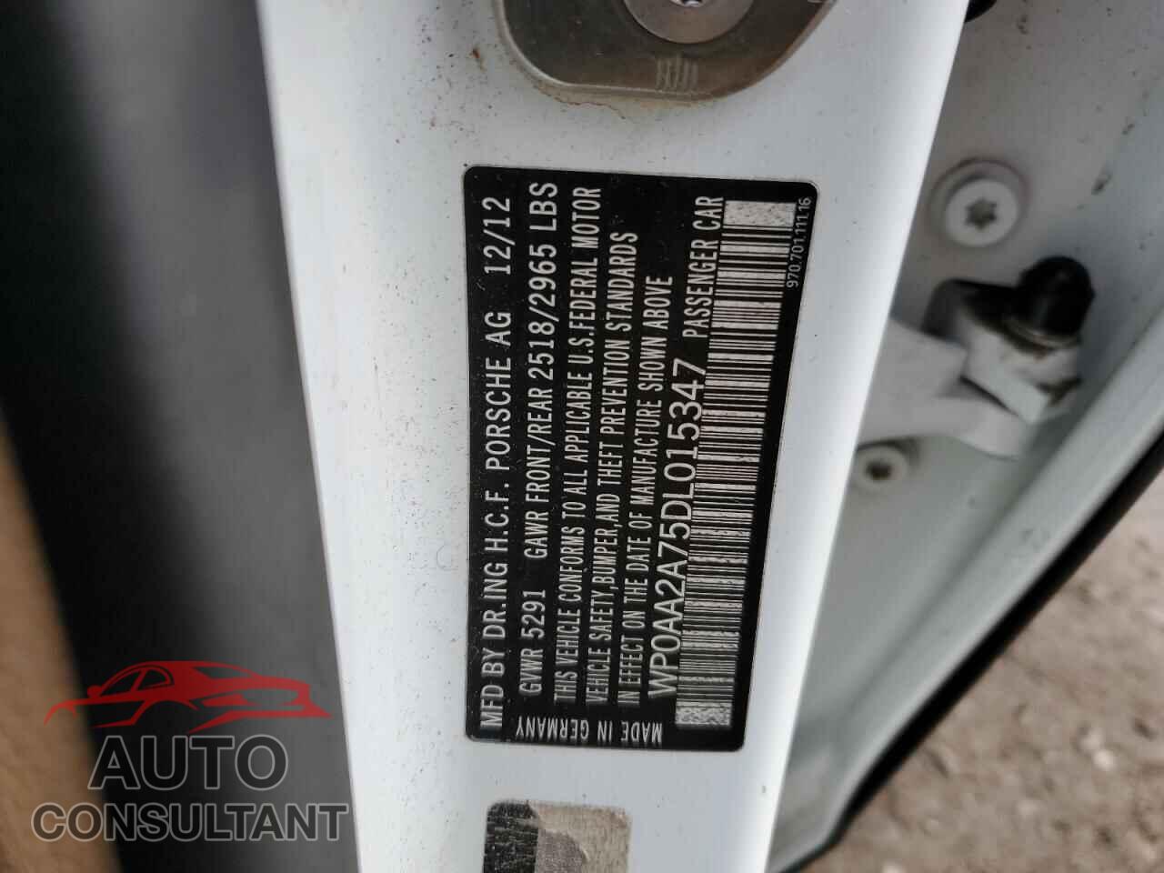 PORSCHE PANAMERA 2013 - WP0AA2A75DL015347