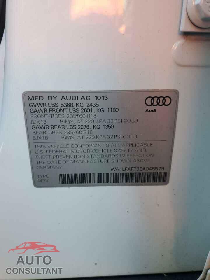 AUDI Q5 2014 - WA1LFAFP5EA045579