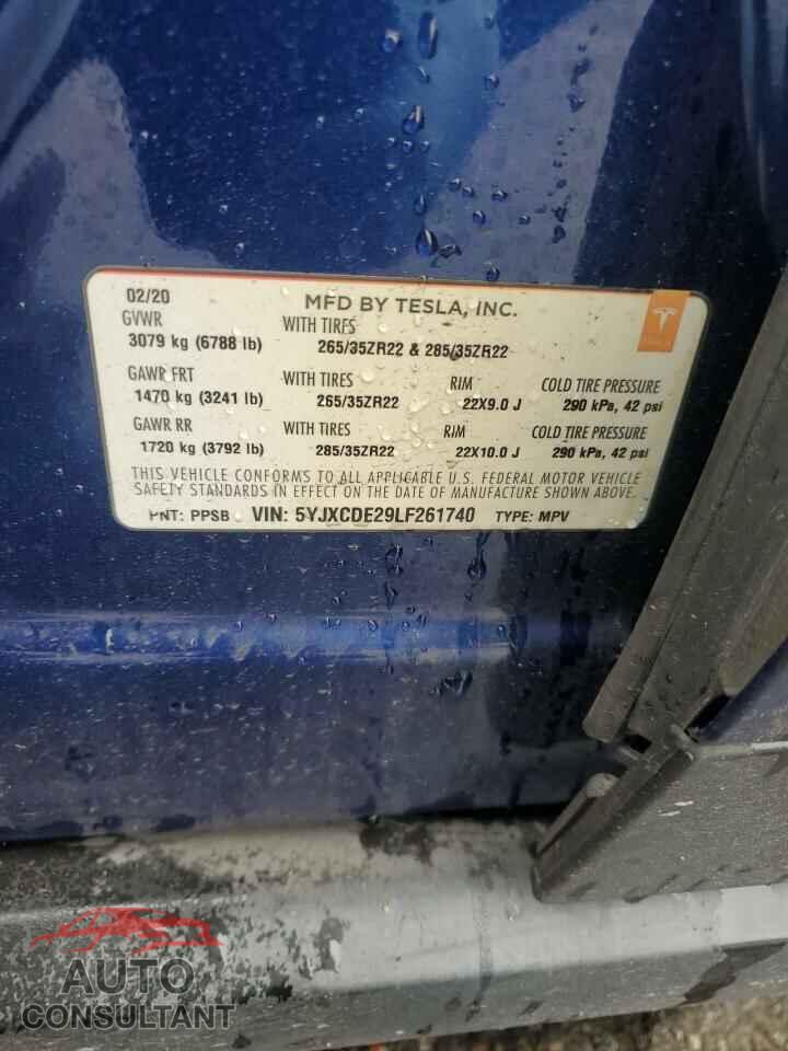 TESLA MODEL X 2020 - 5YJXCDE29LF261740