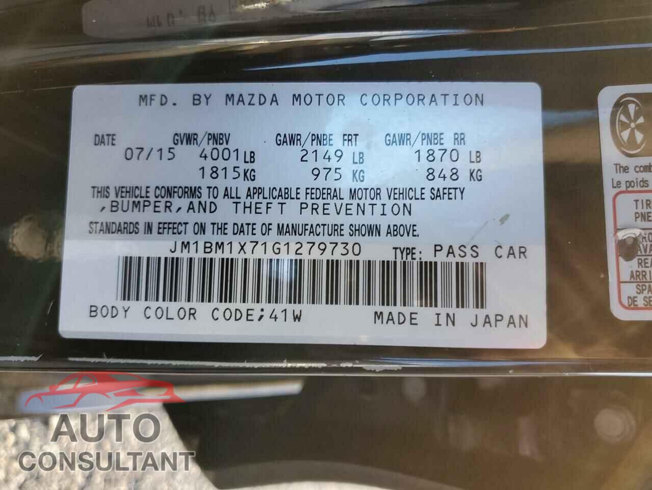 MAZDA 3 2016 - JM1BM1X71G1279730