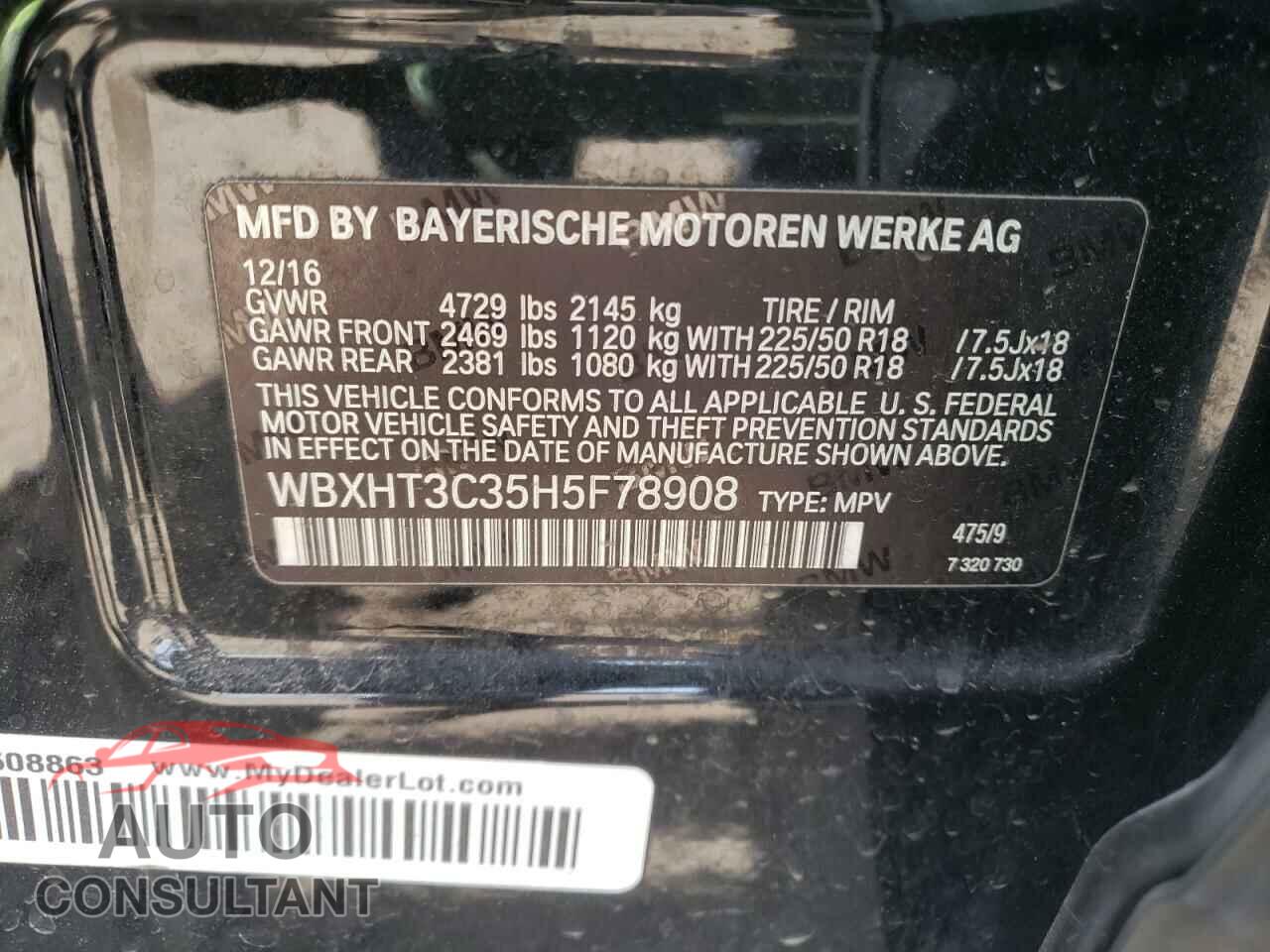BMW X1 2017 - WBXHT3C35H5F78908