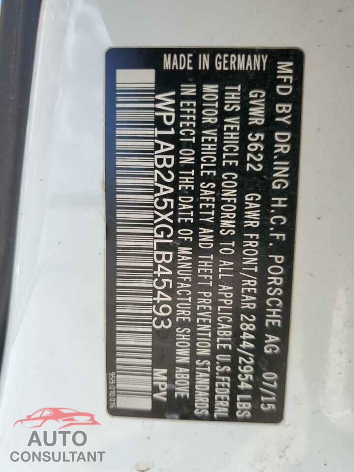 PORSCHE MACAN 2016 - WP1AB2A5XGLB45493