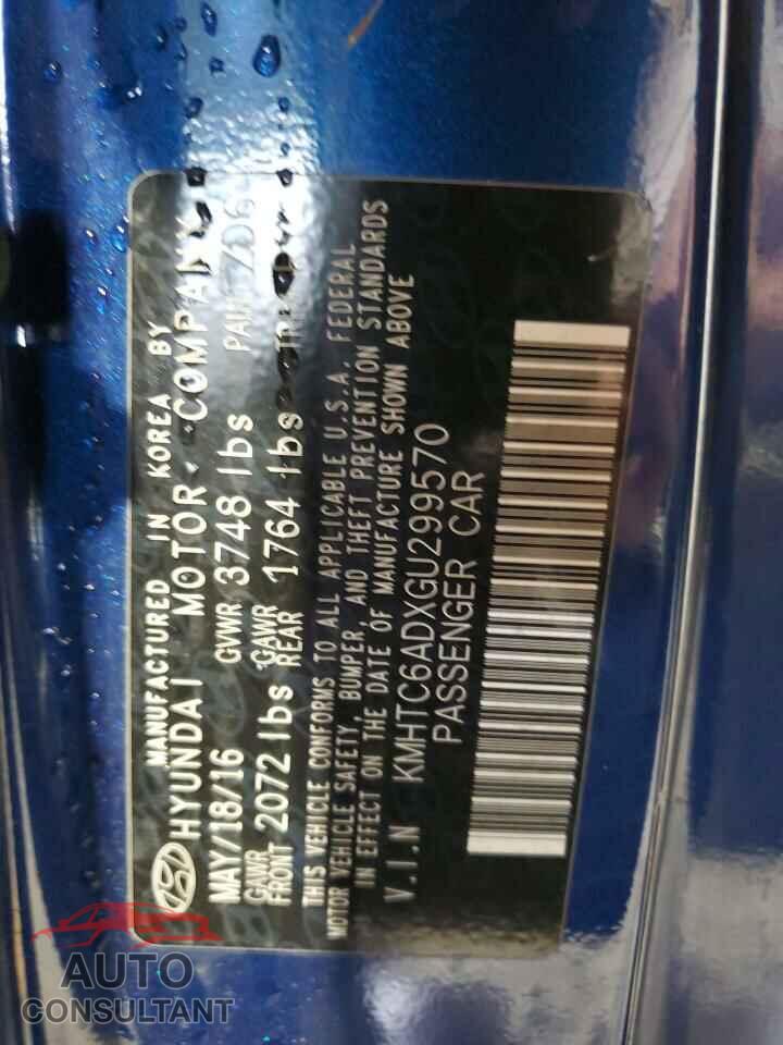 HYUNDAI VELOSTER 2016 - KMHTC6ADXGU299570
