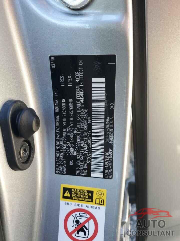 TOYOTA HIGHLANDER 2018 - 5TDJZRFH5JS857148