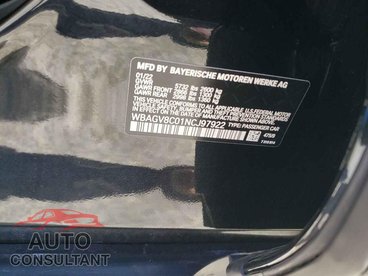 BMW M8 2022 - WBAGV8C01NCJ97922