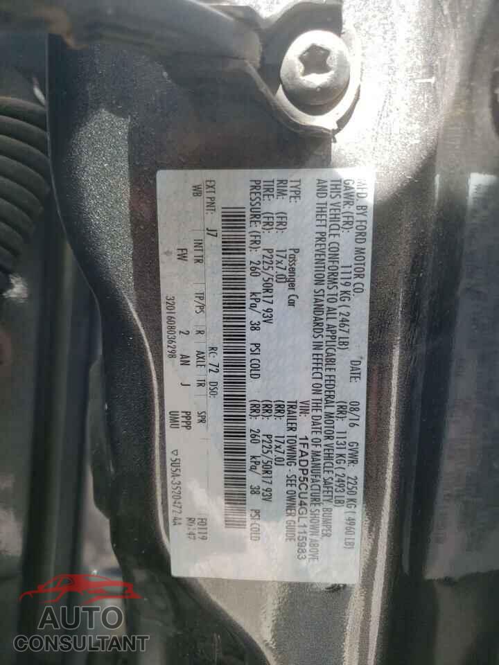 FORD CMAX 2016 - 1FADP5CU4GL115983