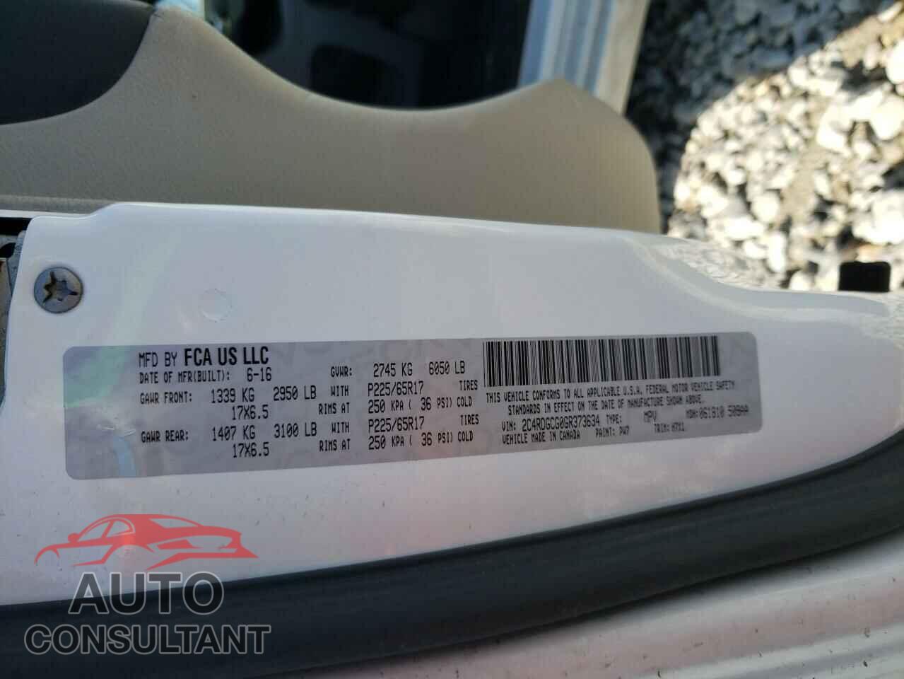 DODGE CARAVAN 2016 - 2C4RDGCG0GR373634