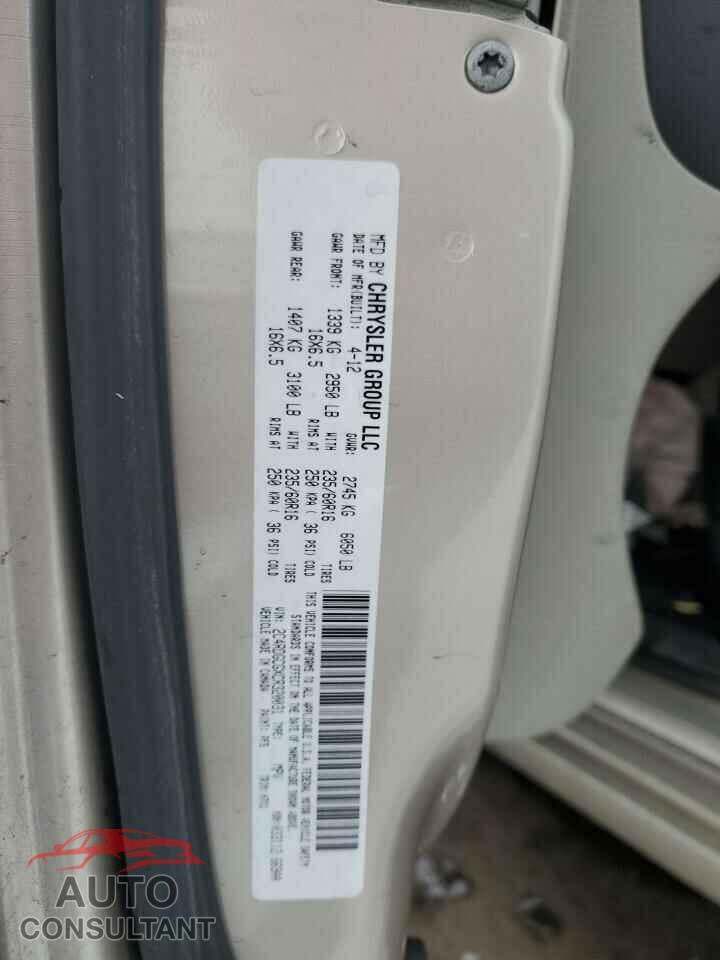 DODGE CARAVAN 2012 - 2C4RDGCGXCR320031