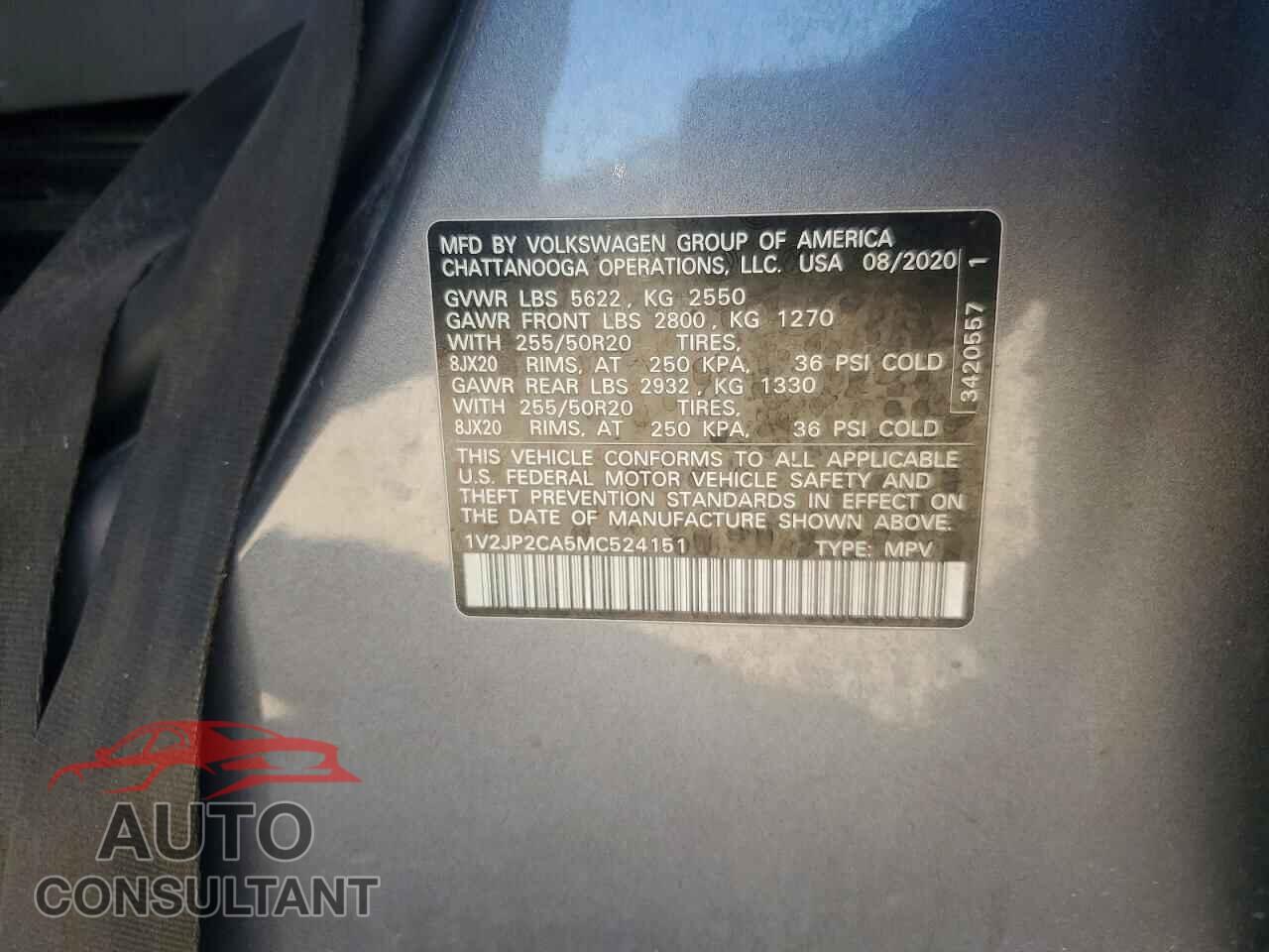 VOLKSWAGEN ATLAS 2021 - 1V2JP2CA5MC524151
