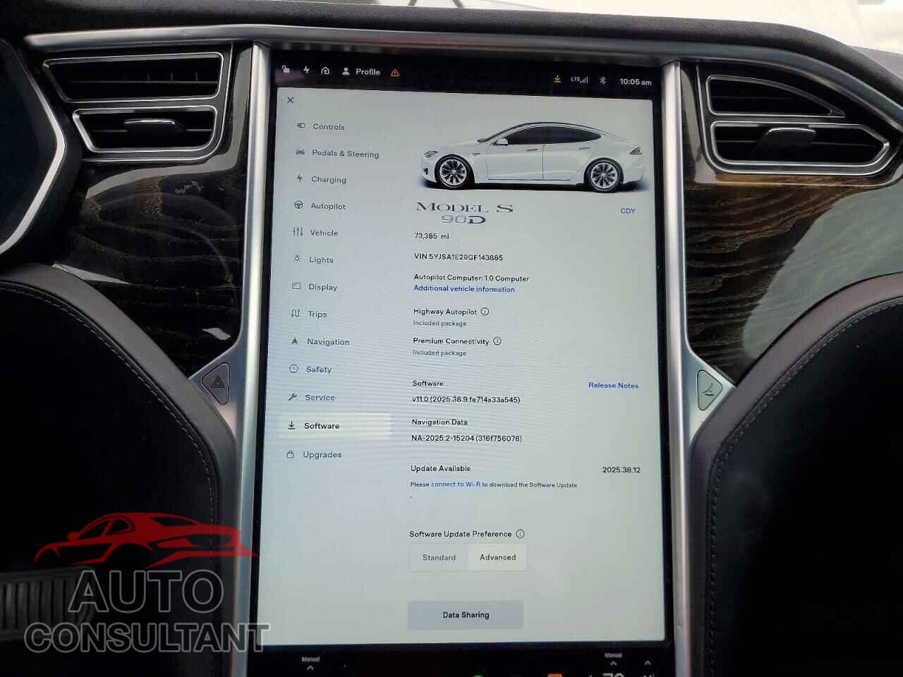 TESLA MODEL S 2016 - 5YJSA1E29GF143885