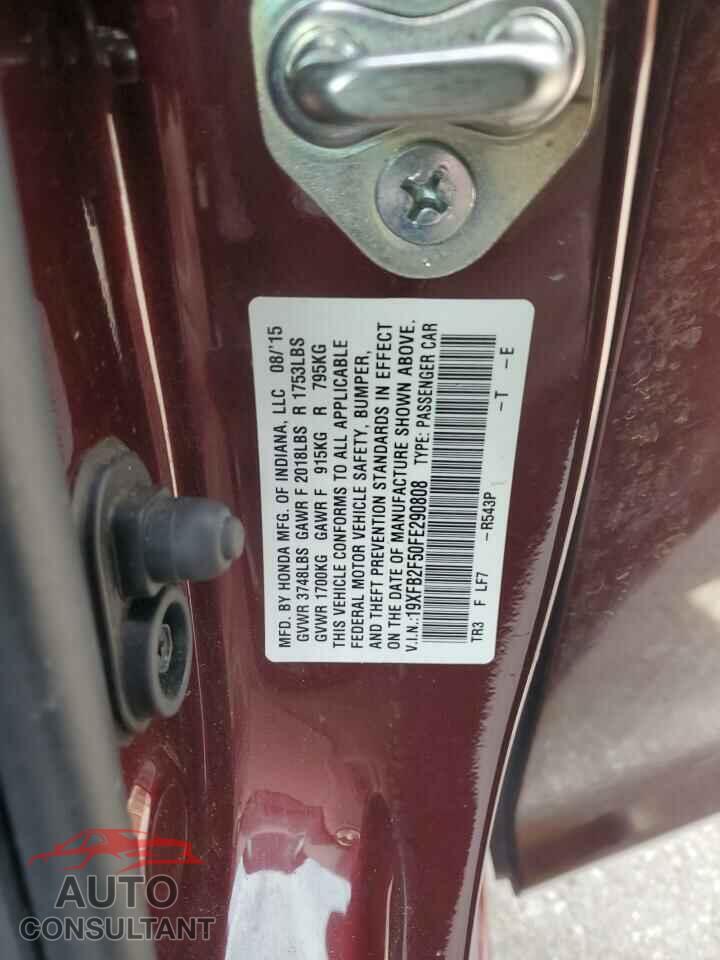 HONDA CIVIC 2015 - 19XFB2F50FE290808