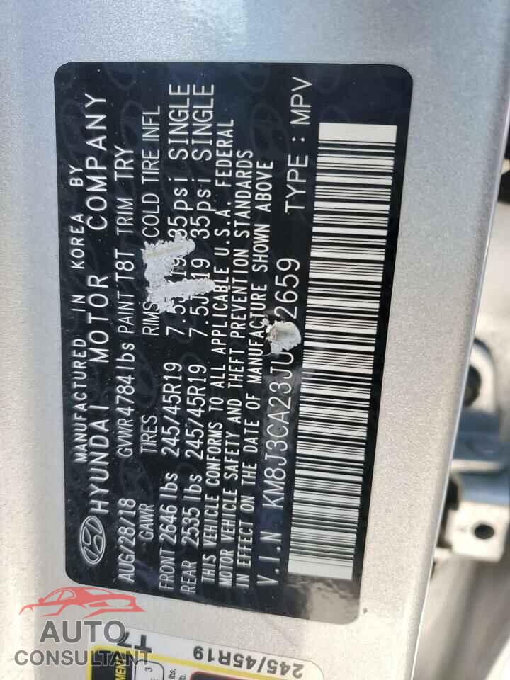 HYUNDAI TUCSON 2018 - KM8J3CA23JU832659
