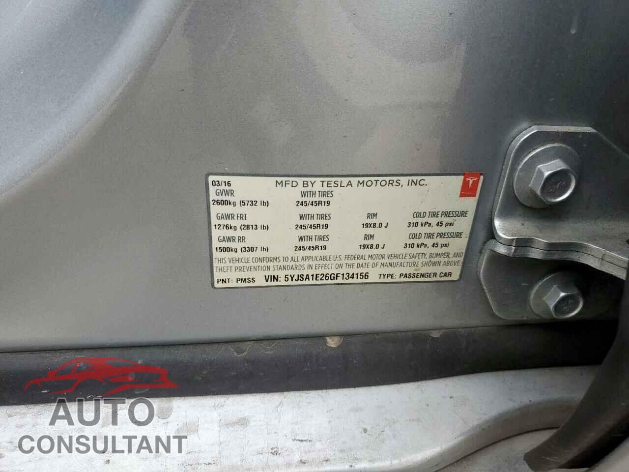 TESLA MODEL S 2016 - 5YJSA1E26GF134156