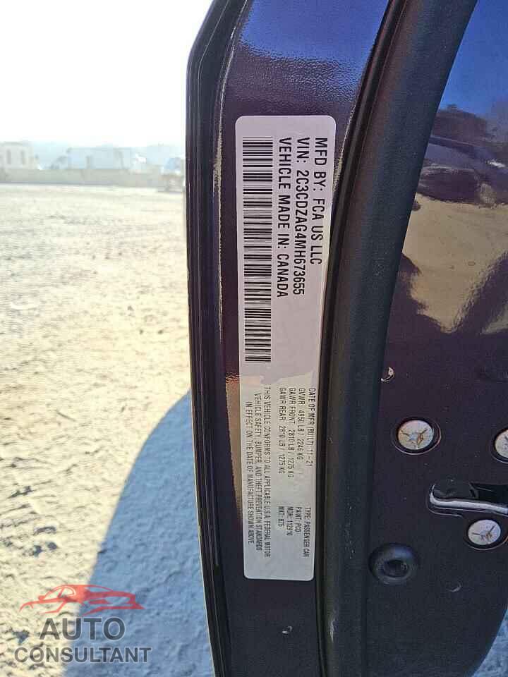 DODGE CHALLENGER 2021 - 2C3CDZAG4MH673655