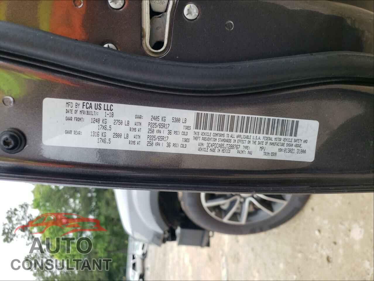 DODGE JOURNEY 2018 - 3C4PDCAB5JT288767