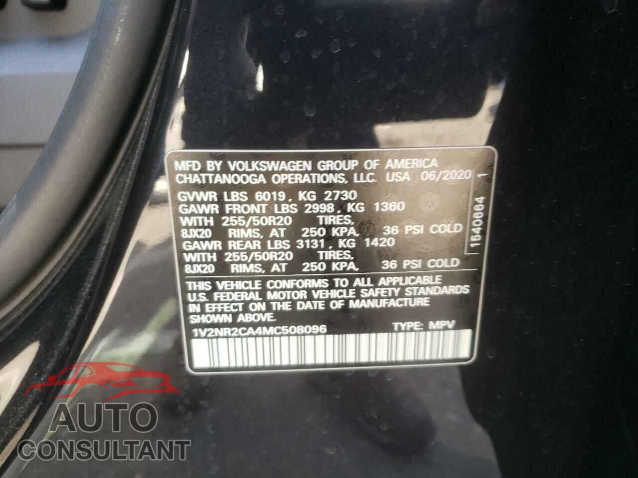 VOLKSWAGEN ATLAS 2021 - 1V2NR2CA4MC508096