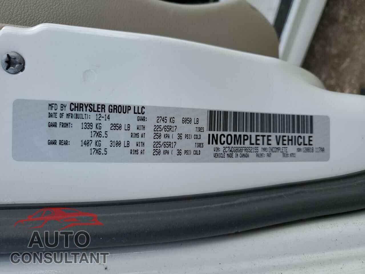 DODGE CARAVAN 2015 - 2C7WDGBG6FR652155