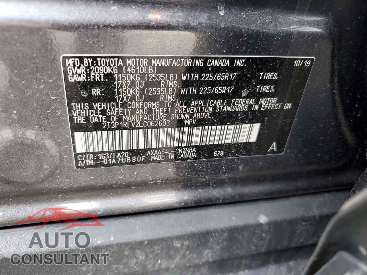 TOYOTA RAV4 2020 - 2T3P1RFV2LC062603