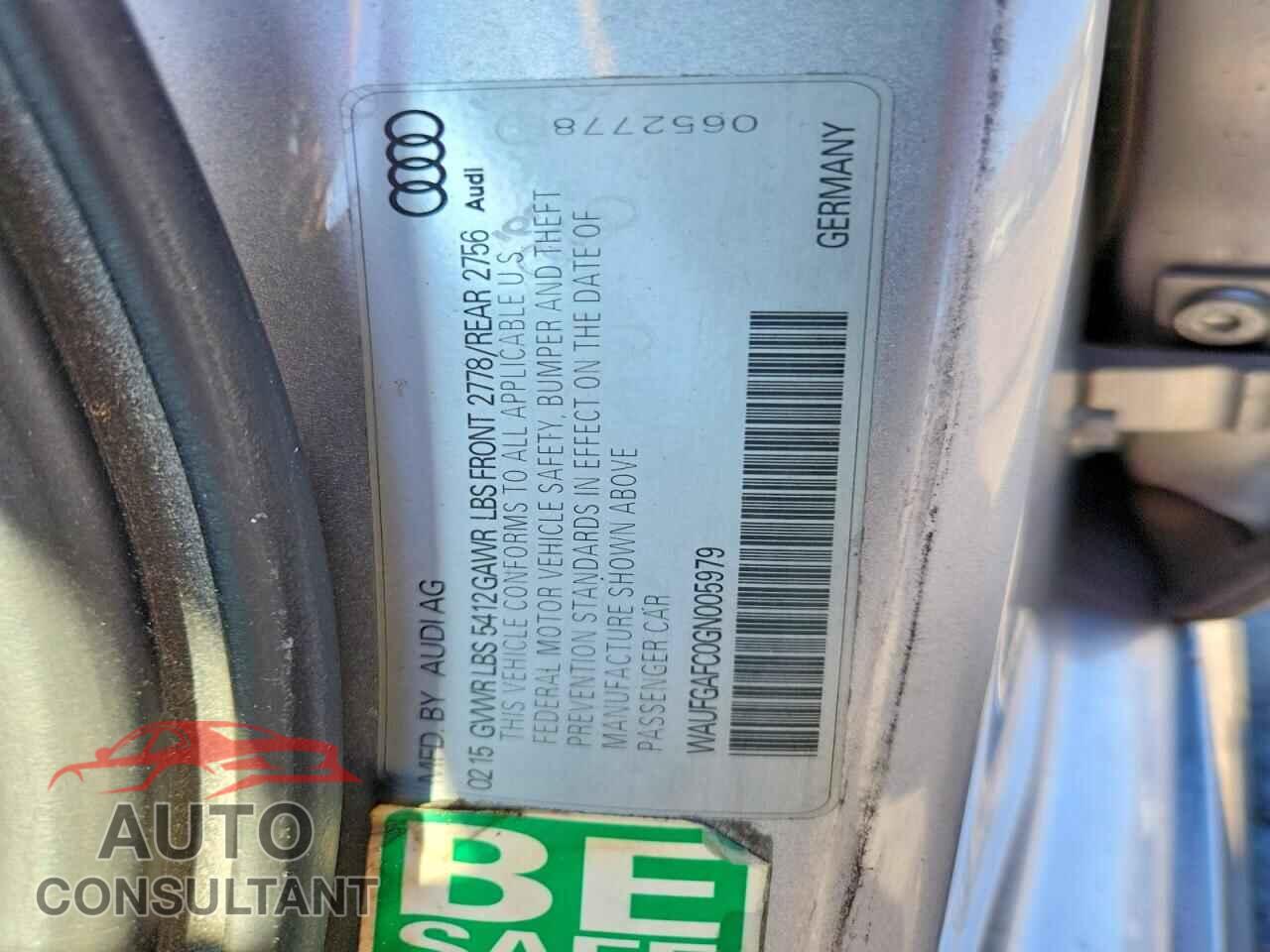 AUDI A6 2016 - WAUFGAFC0GN005979
