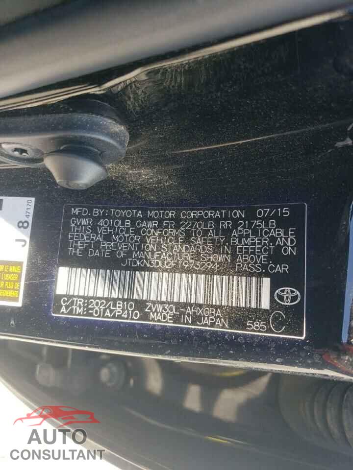 TOYOTA PRIUS 2015 - JTDKN3DU2F1973294