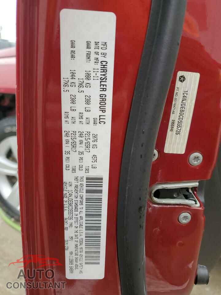 JEEP COMPASS 2012 - 1C4NJDEB0CD555726