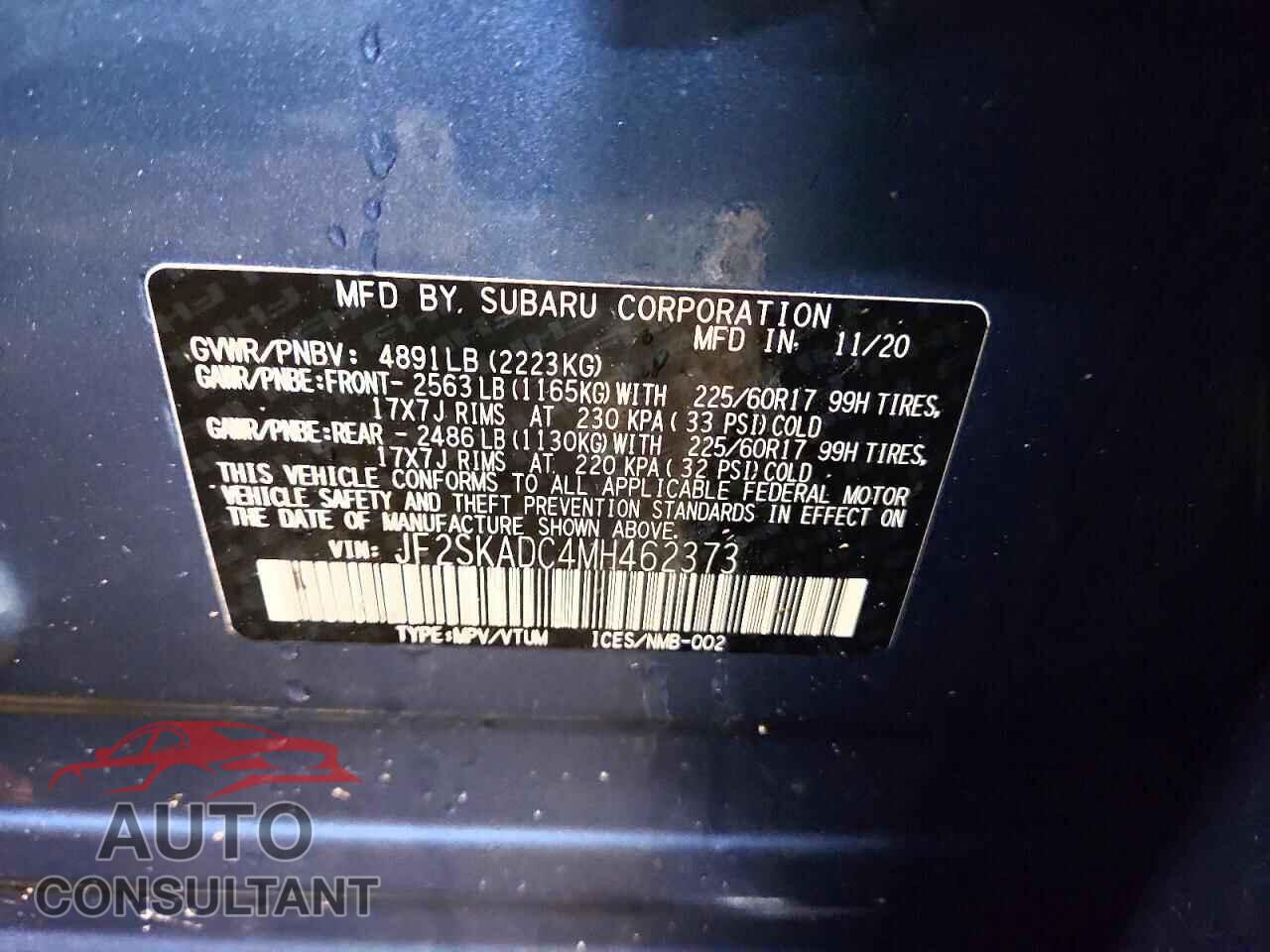 SUBARU FORESTER 2021 - JF2SKADC4MH462373