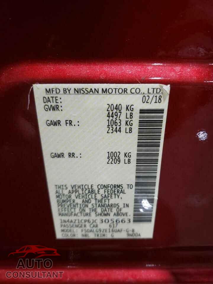 NISSAN LEAF 2018 - 1N4AZ1CP6JC305663
