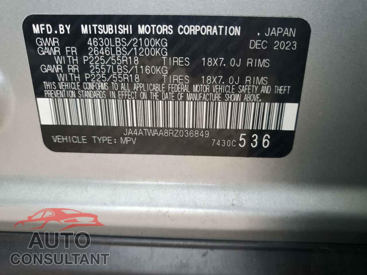 MITSUBISHI ECLIPSE 2024 - JA4ATWAA8RZ036849