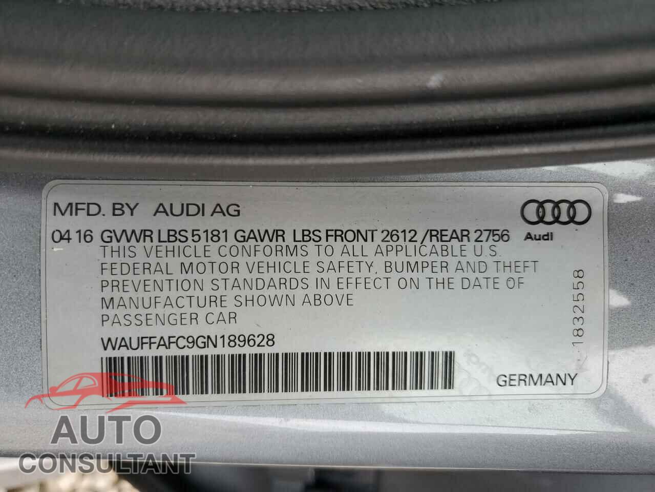 AUDI A6 2016 - WAUFFAFC9GN189628