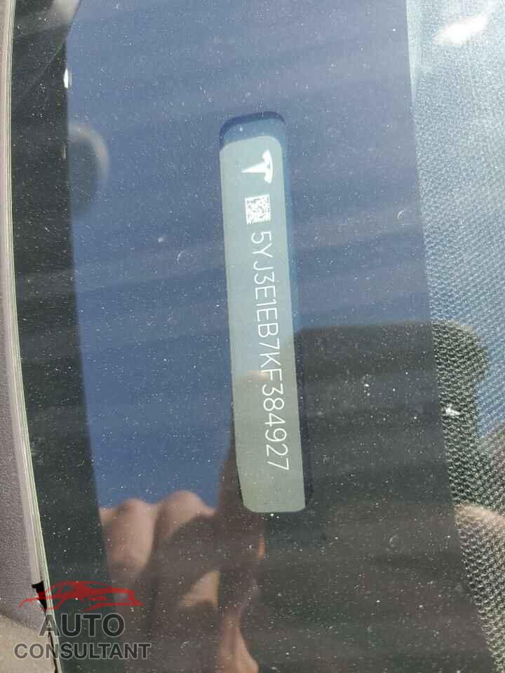 TESLA MODEL 3 2019 - 5YJ3E1EB7KF384927