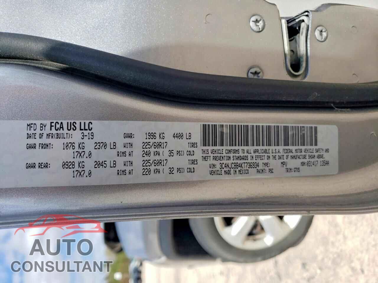 JEEP COMPASS 2019 - 3C4NJCBB4KT736934