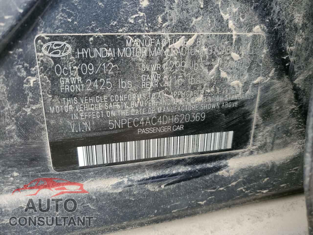 HYUNDAI SONATA 2013 - 5NPEC4AC4DH620369