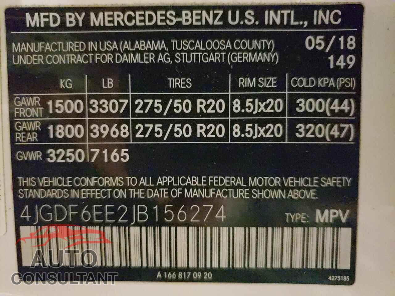MERCEDES-BENZ GLS-CLASS 2018 - 4JGDF6EE2JB156274