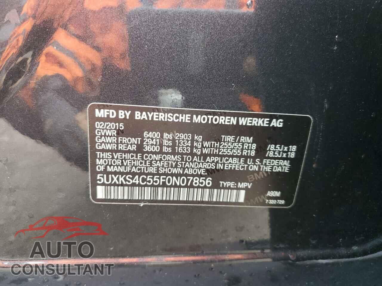 BMW X5 2015 - 5UXKS4C55F0N07856
