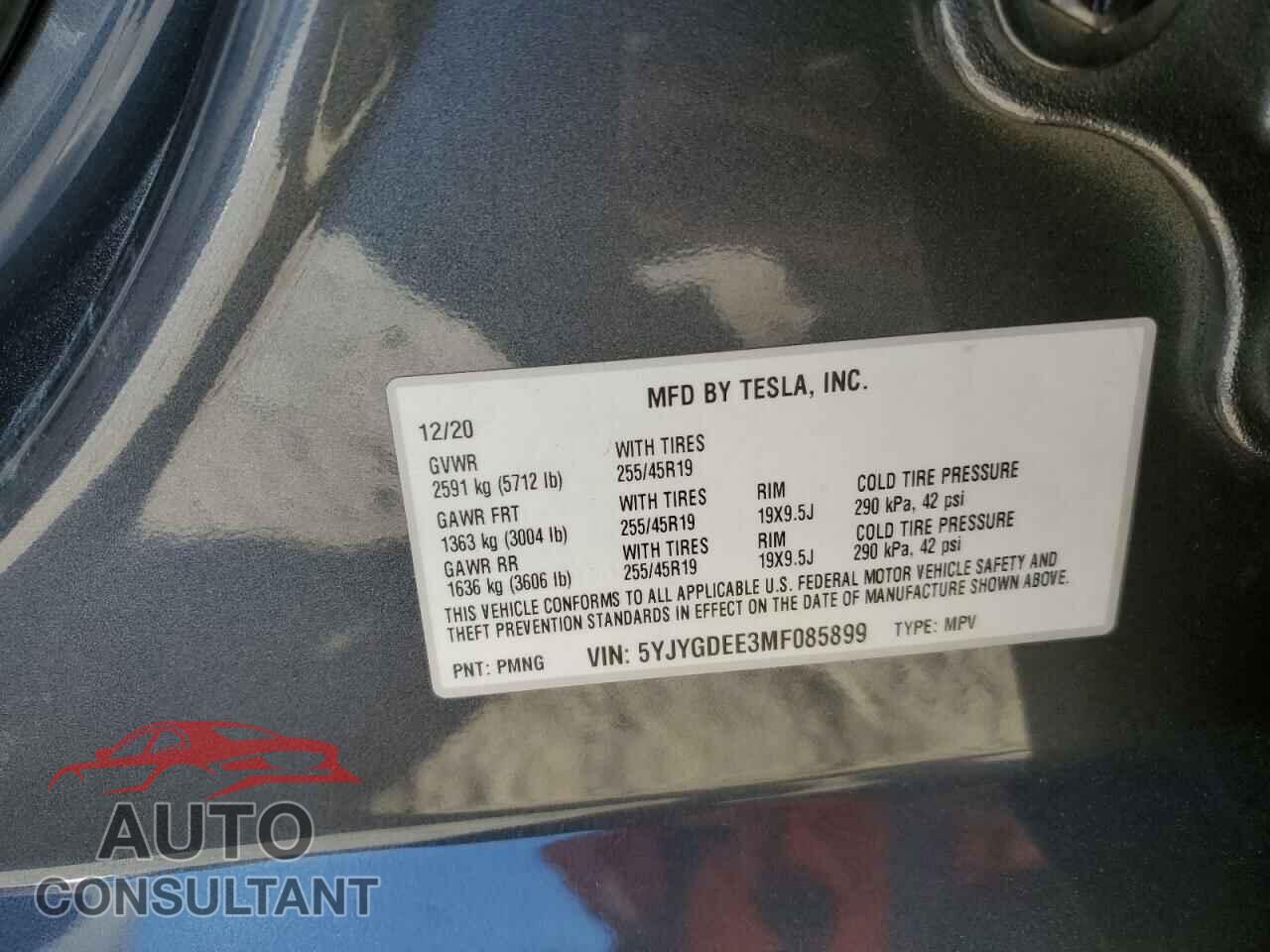 TESLA MODEL Y 2021 - 5YJYGDEE3MF085899