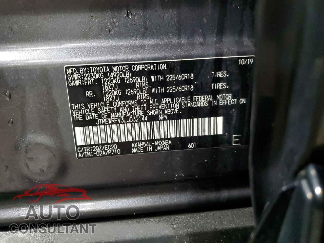 TOYOTA RAV4 2020 - JTMEWRFV3LJ032144