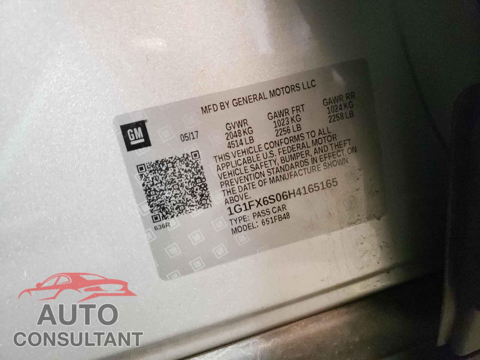 CHEVROLET BOLT 2017 - 1G1FX6S06H4165165