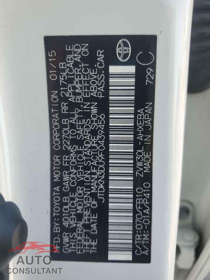 TOYOTA PRIUS 2015 - JTDKN3DU9F0439456