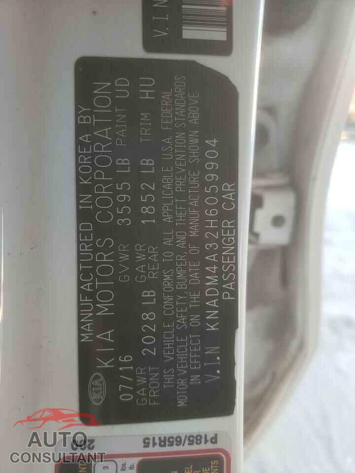 KIA RIO 2017 - KNADM4A32H6059904