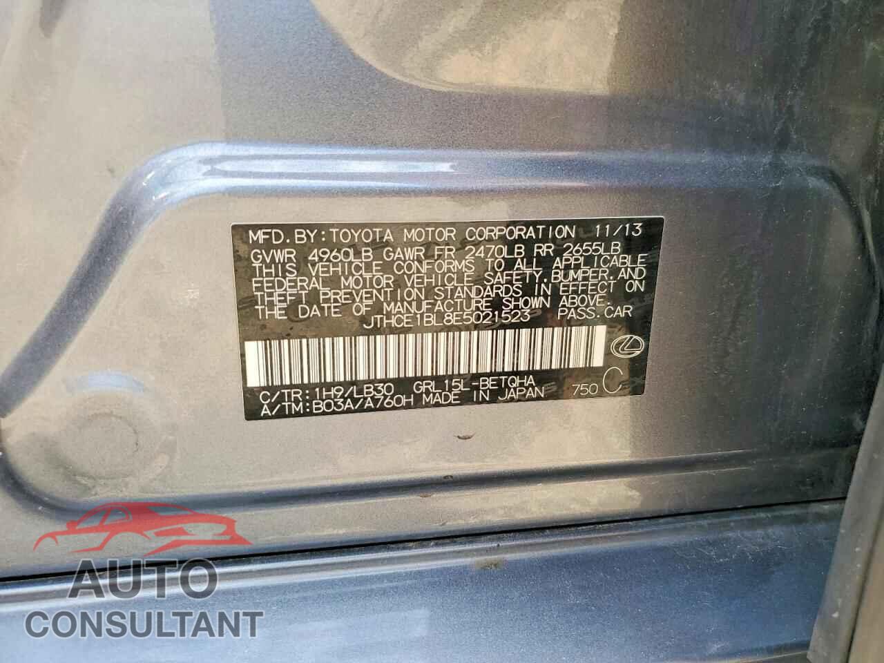 LEXUS GS 2014 - JTHCE1BL8E5021523