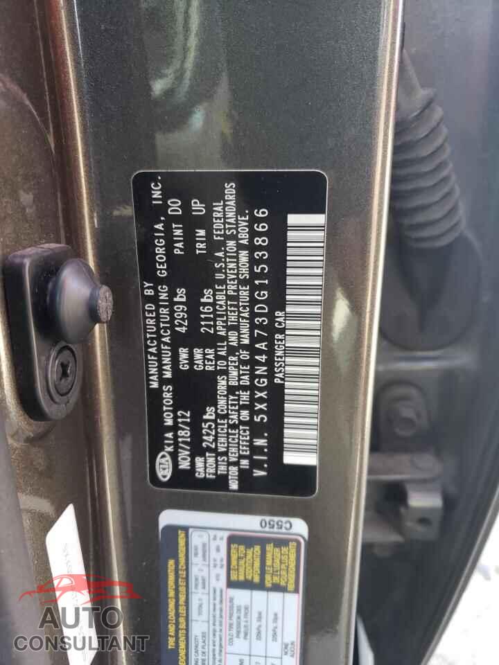 KIA OPTIMA 2013 - 5XXGN4A73DG153866